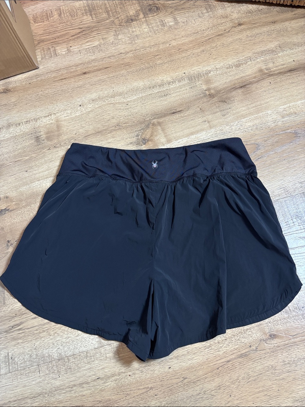 Spyder Women's Black Athletic Shorts with Elastic Waistband